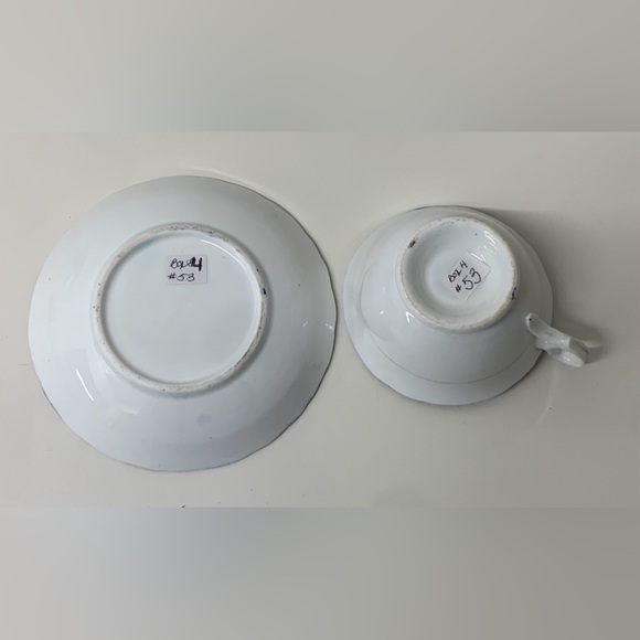 19th Century Antique Gaudy Welsh Feather Pattern Cup & Saucer Tea Set - Picture 5 of 16